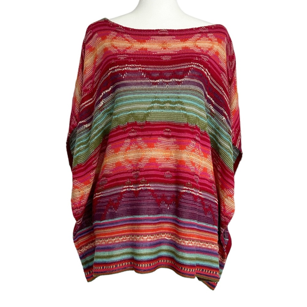 Lauren Ralph Lauren Linen Blend Southwest Aztec Poncho (S)